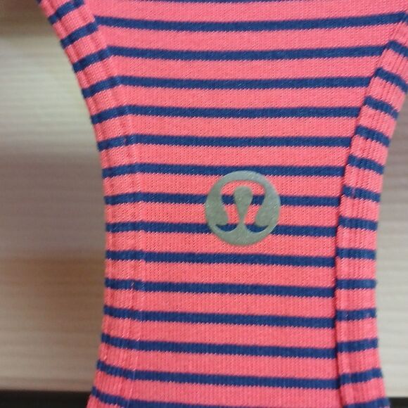 LULULEMON Pink And Blue Striped Racerback Tank Top See Description - Picture 5 of 6